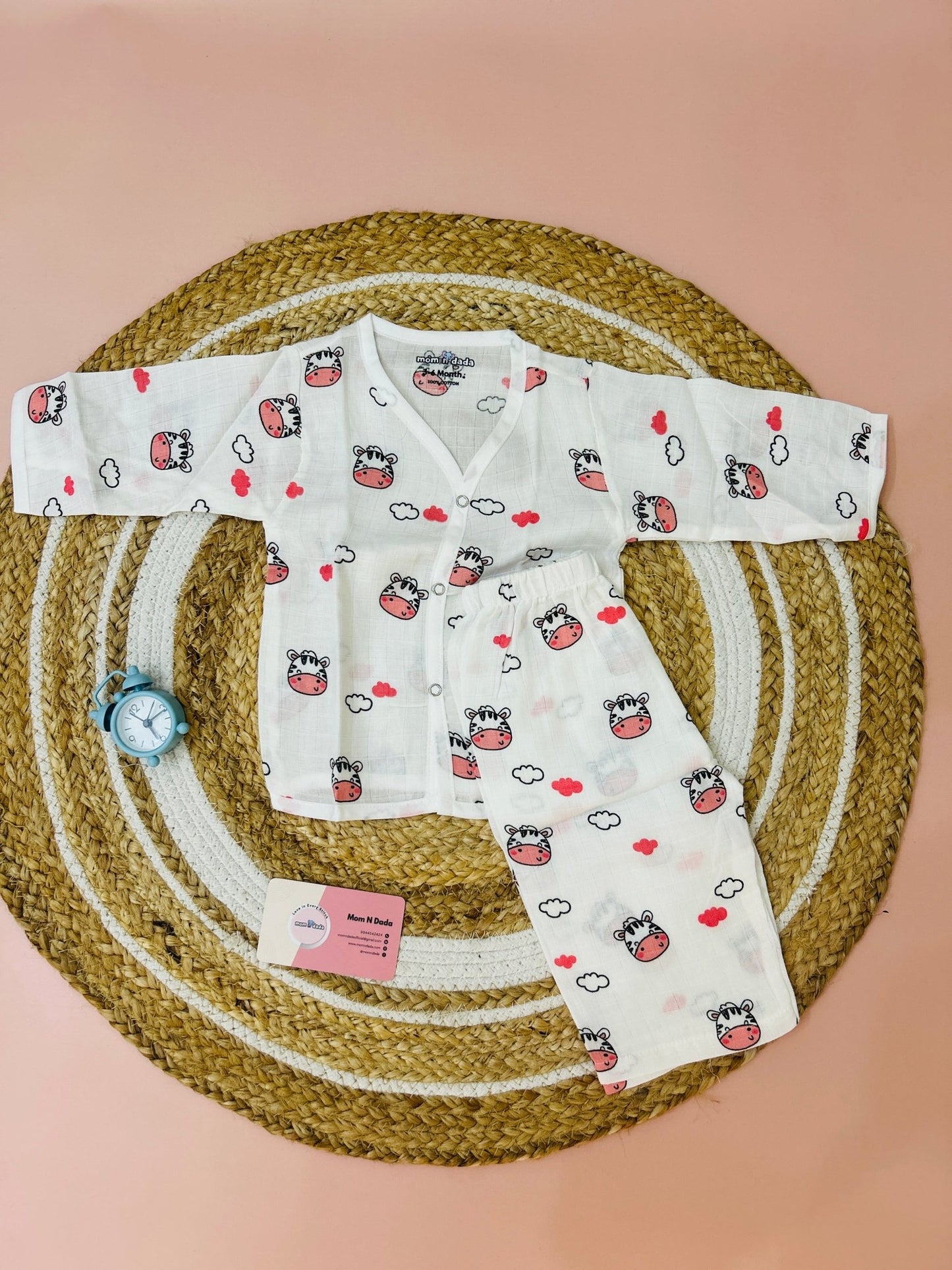 Muslin Night Suit - Cow Print - momndada