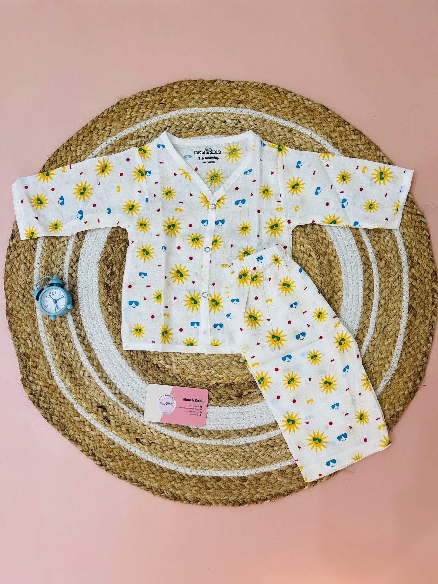 Muslin Night Suit - Sun Print - momndada