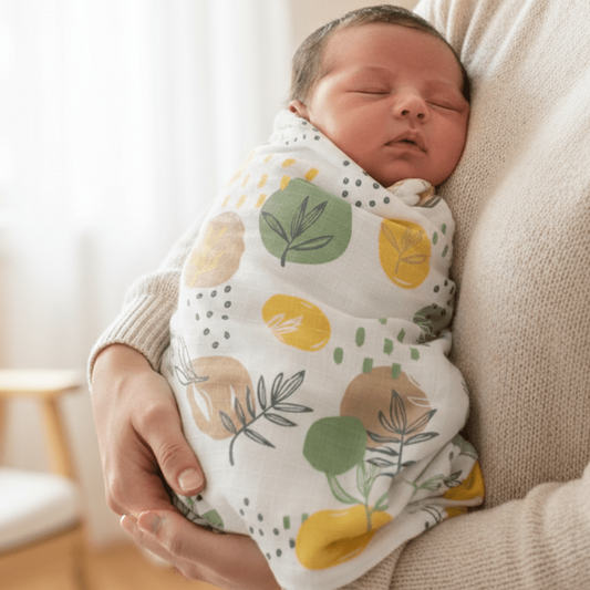 Muslin Swaddle - Lemon Print - momndada