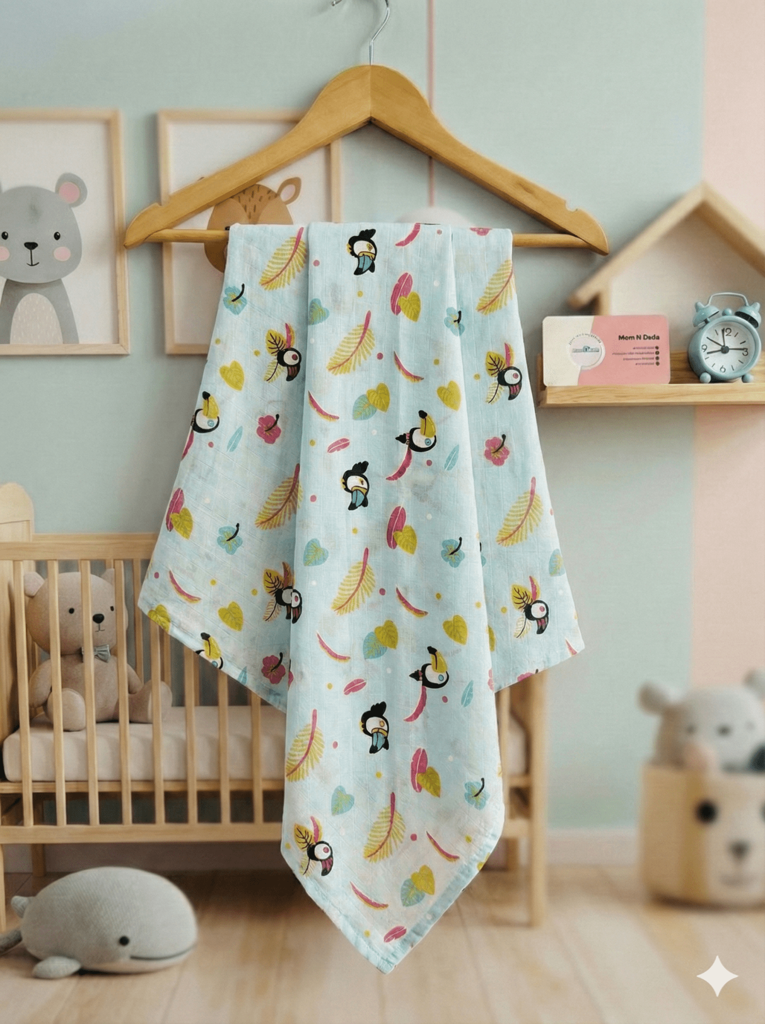 Muslin Swaddle - Macaw - momndada