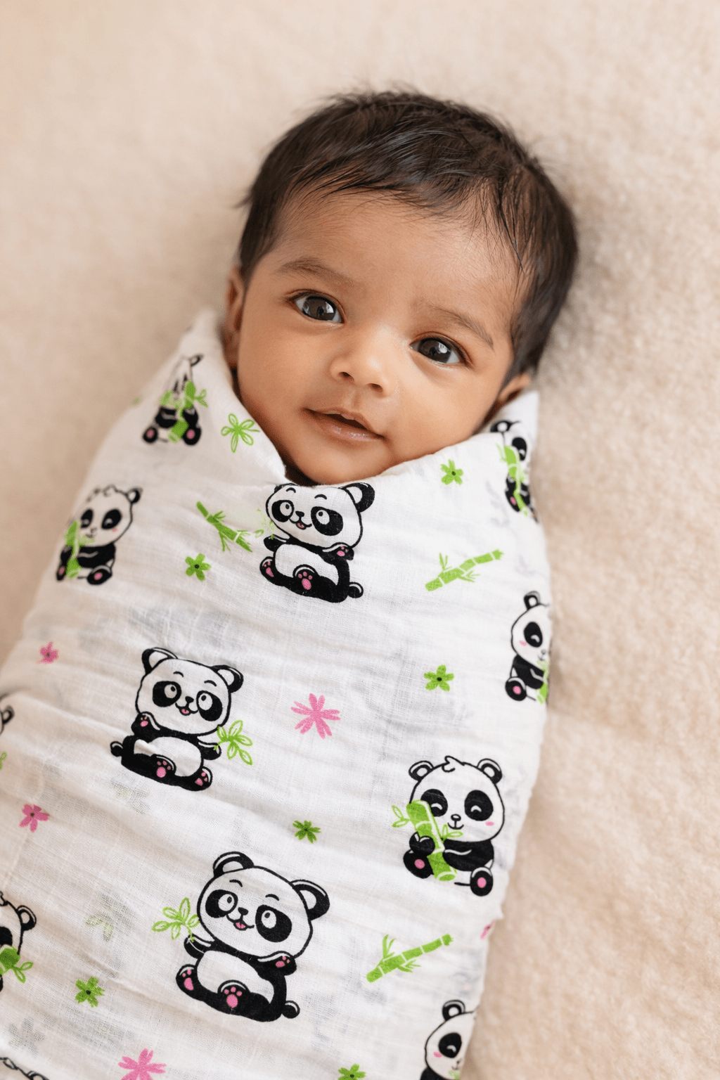 Muslin Swaddle - Panda Print - momndada