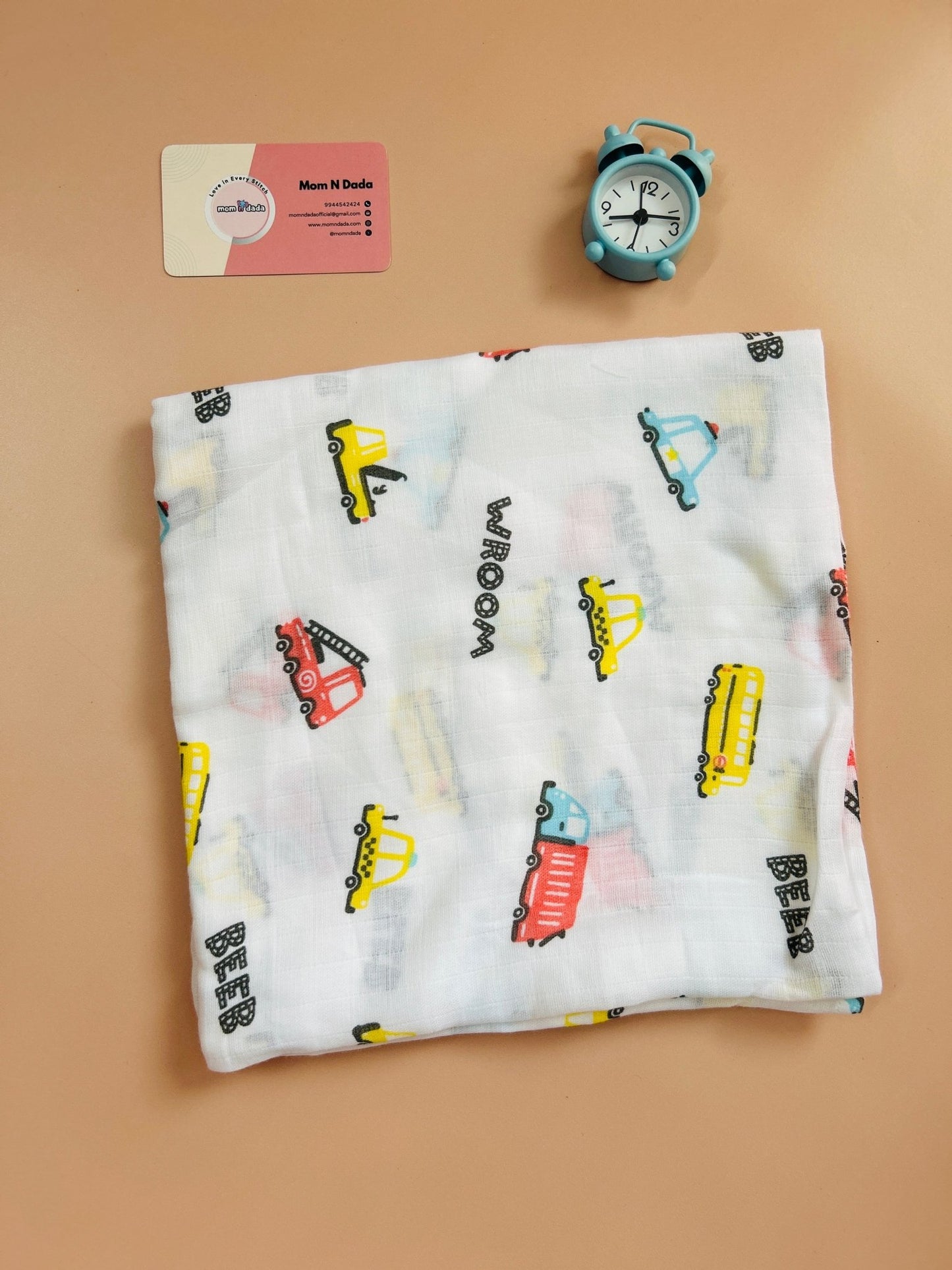Muslin Swaddle - Wroom Car - momndada