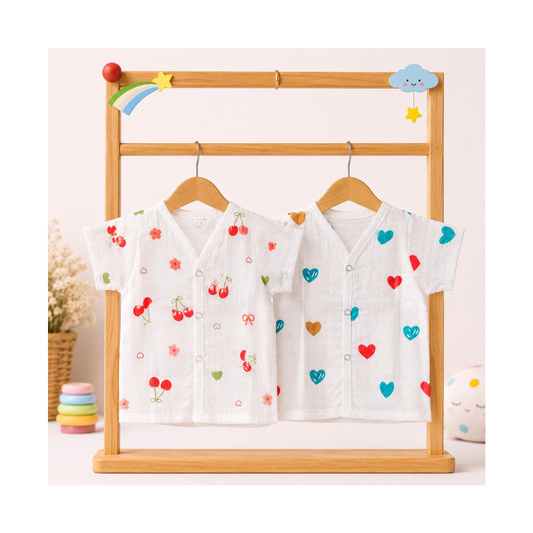 Muslin Half Hand Jabla - Pack of 2 (Assorted)