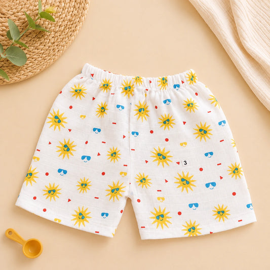 Muslin Shorts - Assorted Prints - 6-12 Months