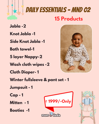 Newborn Hospital Bag Kit | 15 Essential Items | Organic Muslin - momndada