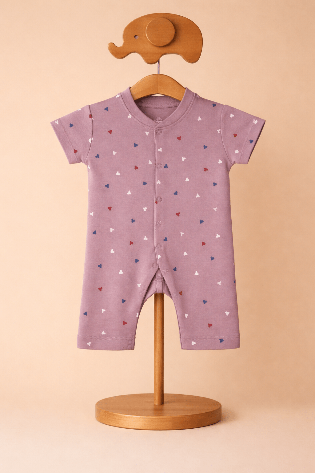 Organic Cotton Newborn Baby Romper | Soft Interlock Romper | Heart - momndada