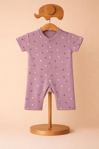 Organic Cotton Newborn Baby Romper | Soft Interlock Romper | Heart - momndada