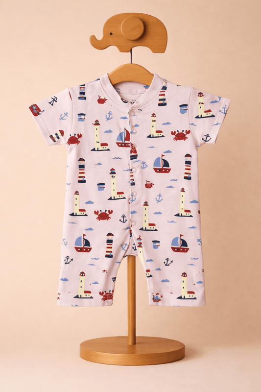 Organic Cotton Newborn Baby Romper | Soft Interlock Romper | LightHouse - momndada