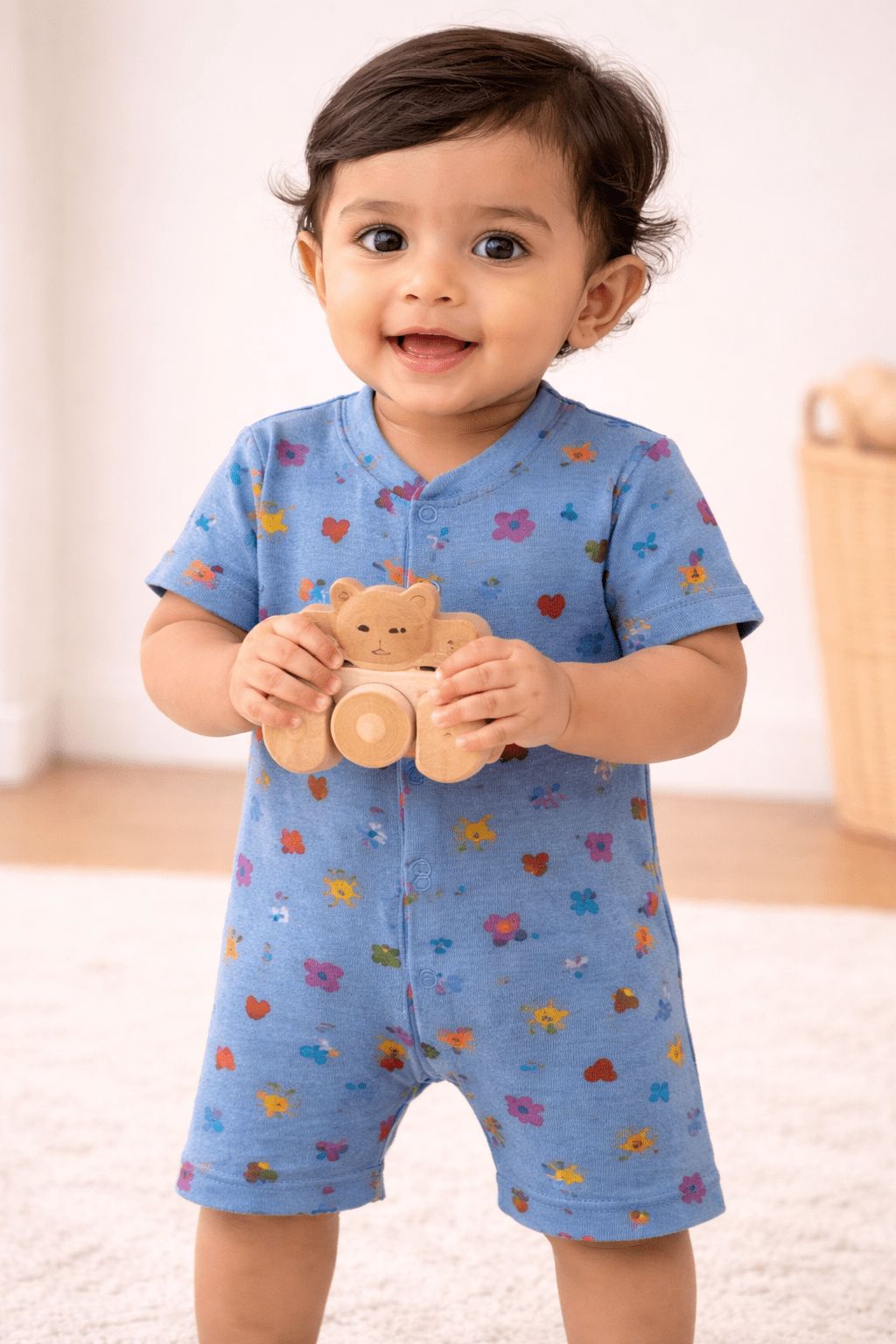 Organic Cotton Newborn Baby Romper | Soft Interlock Romper | Rainbow - momndada