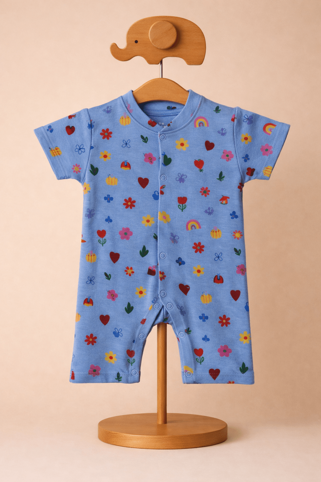 Organic Cotton Newborn Baby Romper | Soft Interlock Romper | Rainbow - momndada