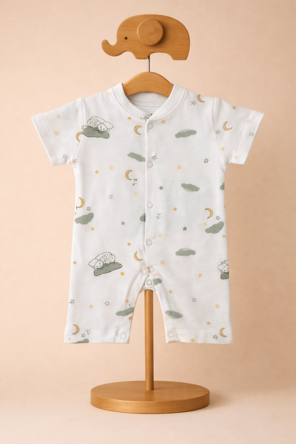 Organic Cotton Newborn Baby Romper | Soft Interlock Romper | Sheep - momndada