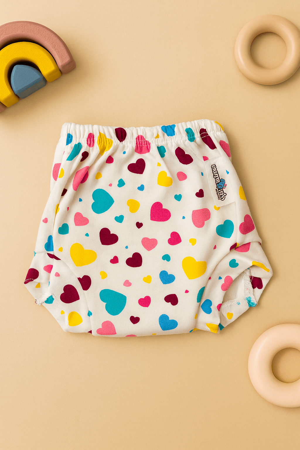 Organic Padded Underwear 3–12 Months - Heart Print - momndada