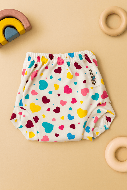 Organic Padded Underwear 3–12 Months - Heart Print - momndada