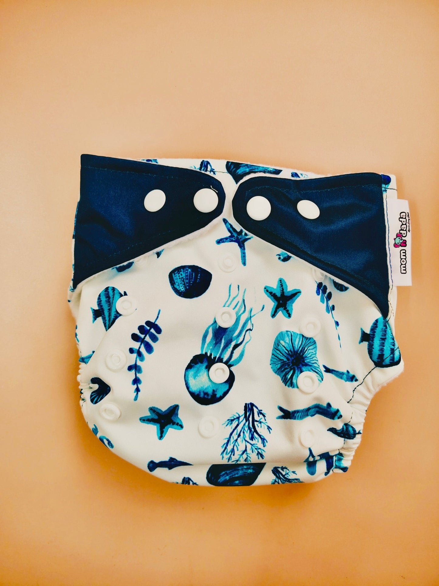 Organic Reusable Cloth Diapers - Jelly Fish Print - momndada