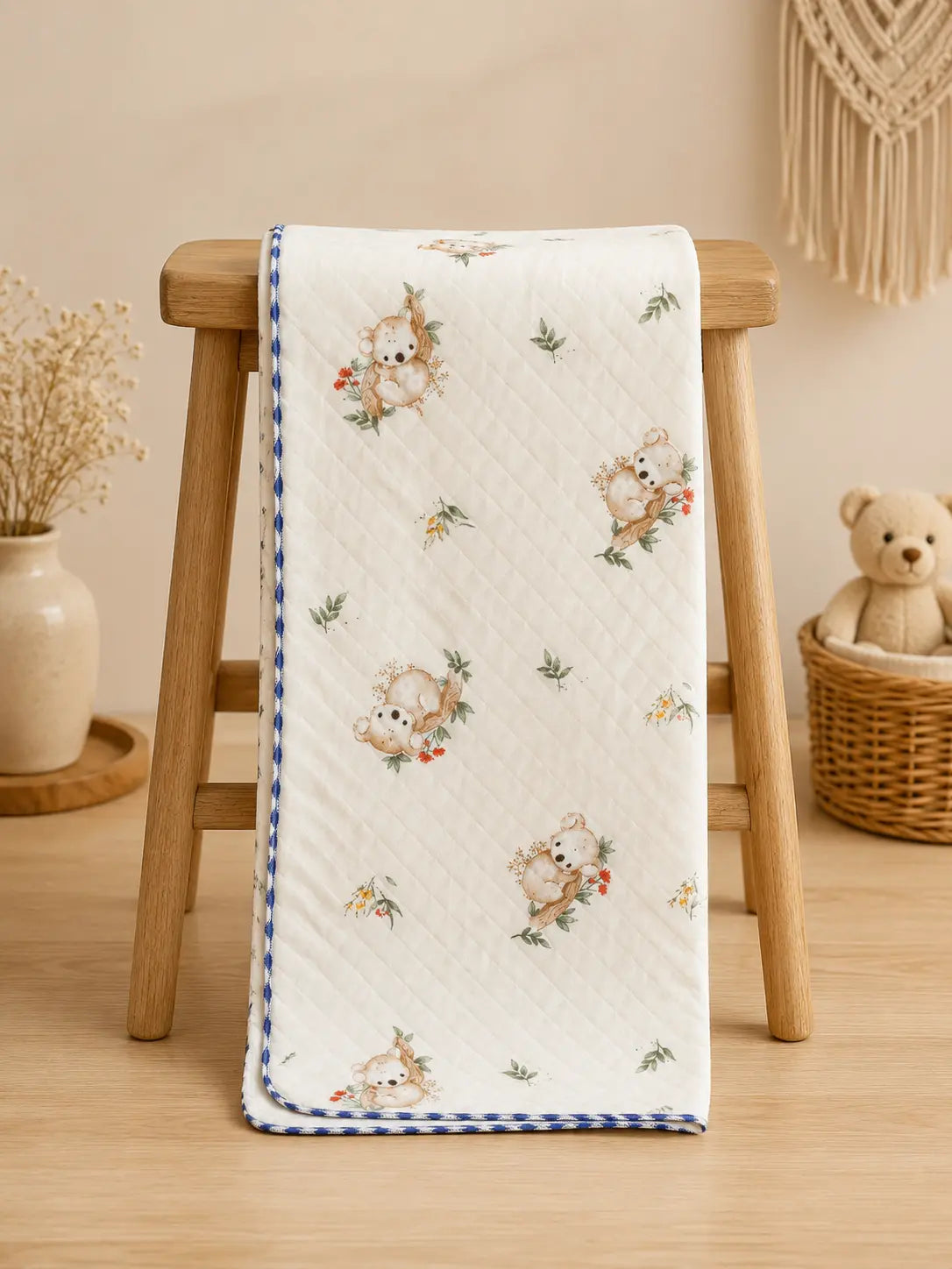 Baby Muslin 2 Layered Blanket – Soft & Breathable (85 x 85 cm) - Woodland Koala