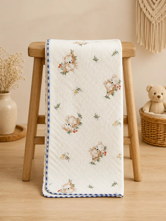 Baby Muslin 2 Layered Blanket – Soft & Breathable (85 x 85 cm) - Woodland Koala