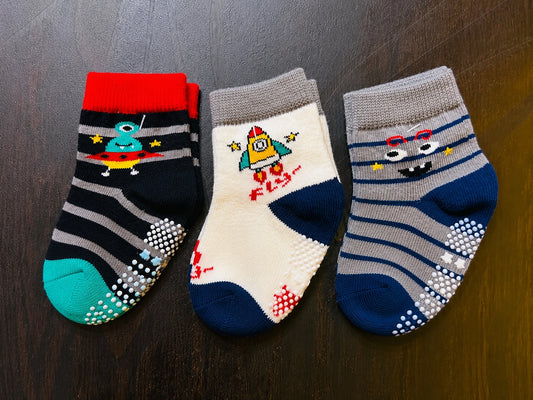 Anti-Slip Socks Combo Pack of 3 - (Assorted)