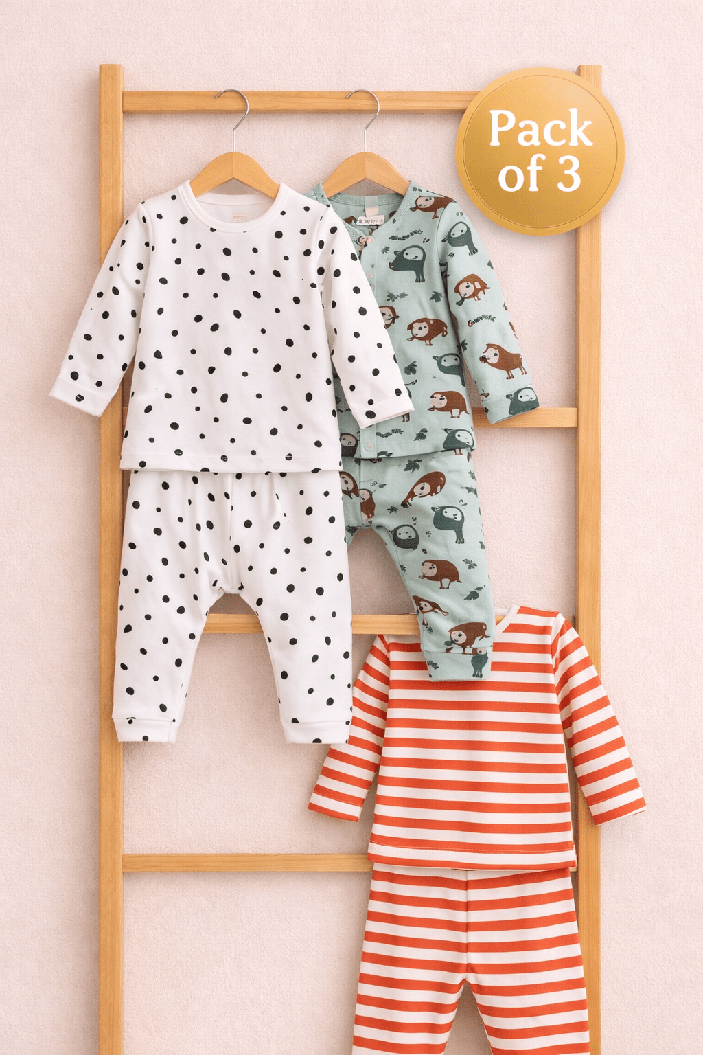 Soft Cotton Full Sleeve Set - Pack of 3 - momndada