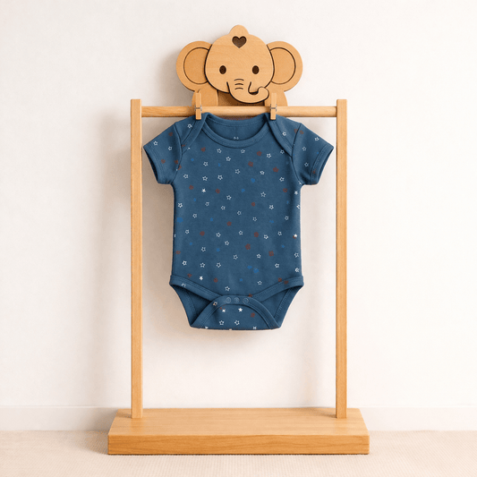 Soft Cotton Onesies 0 - 3 Month - Blue Print - momndada