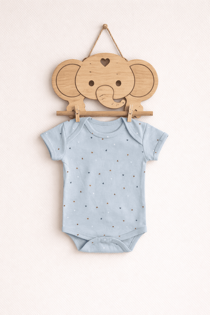 Soft Cotton Onesies 0 - 3 Month - Blue Star Print - momndada