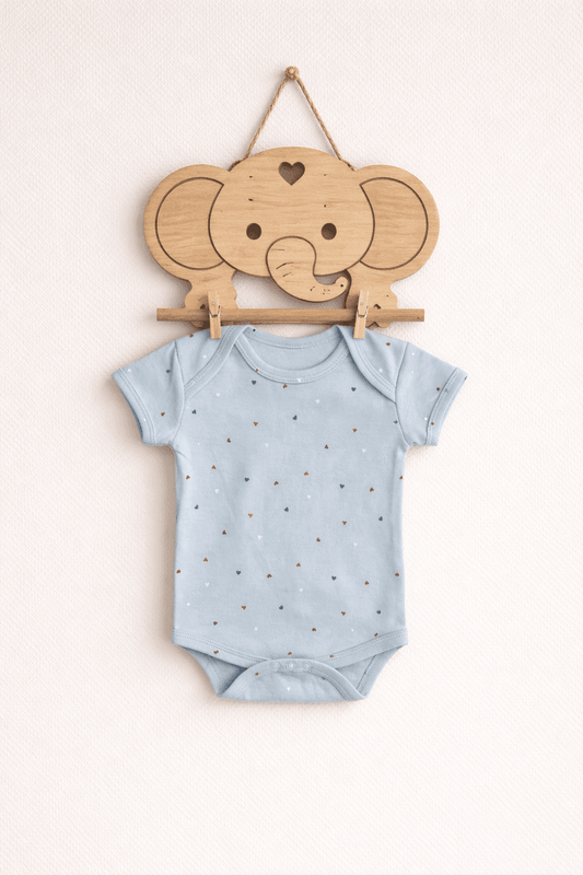 Soft Cotton Onesies 0 - 3 Month - Blue Star Print - momndada