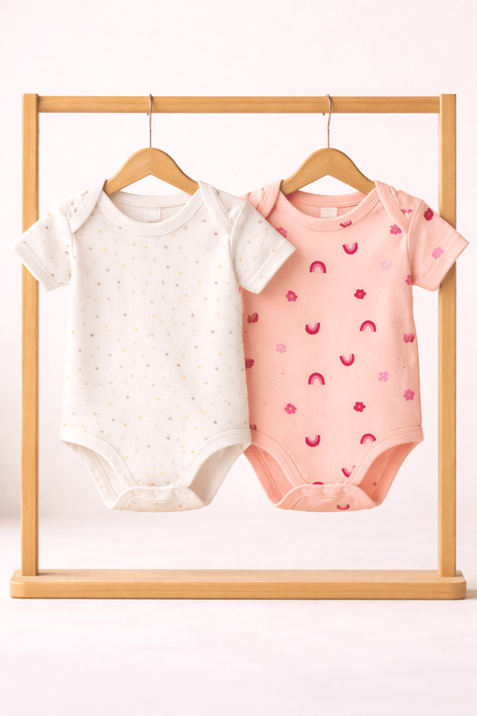 Soft Cotton Onesies 0 - 3 Month - Pack of 2 - momndada