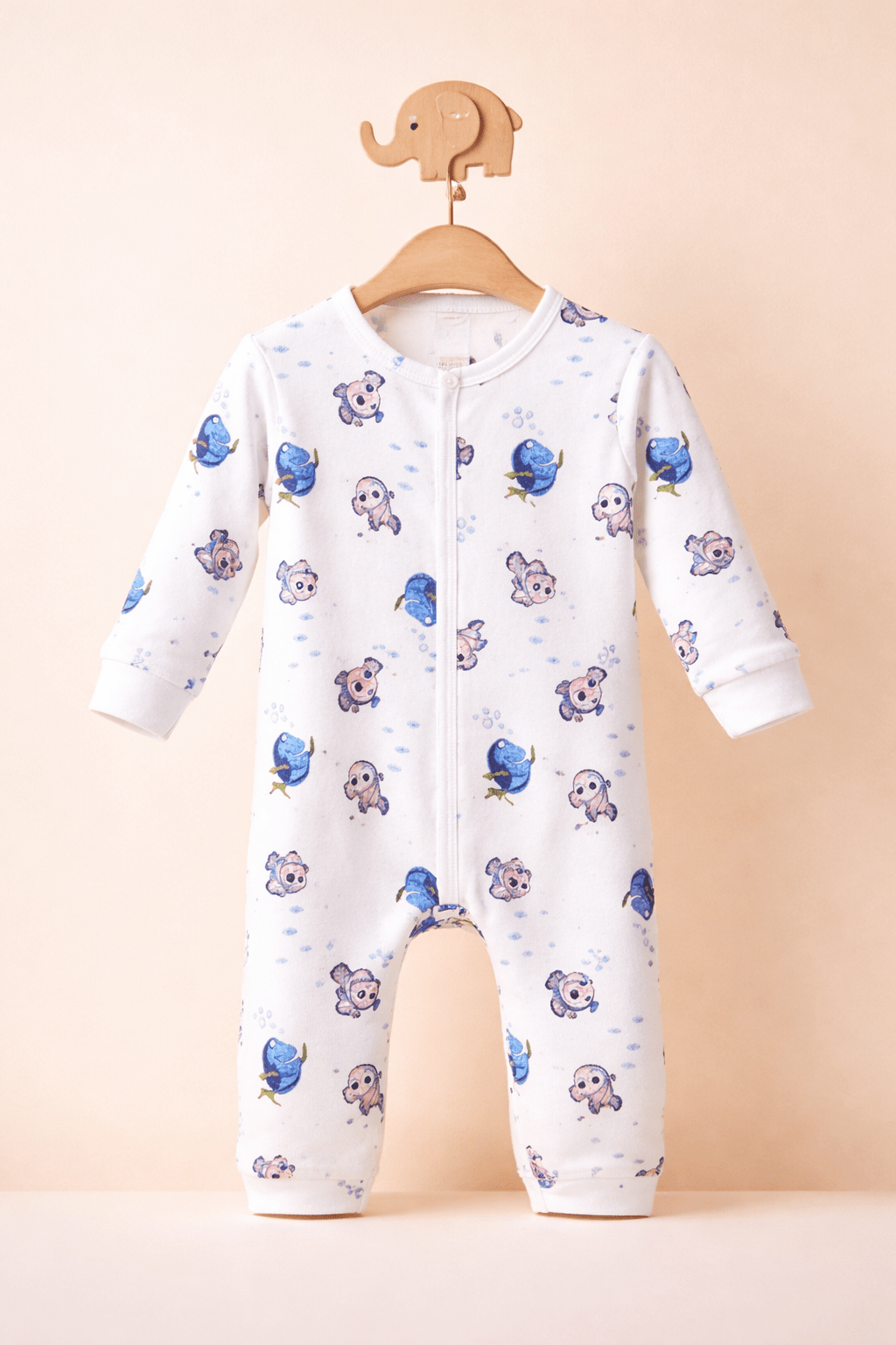 Soft Knitted organic cotton Jumpsuit - Fish print - momndada