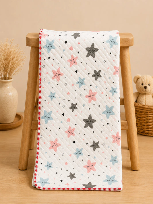 Baby Muslin 2 Layered Blanket – Soft & Breathable (85 x 85 cm) - star