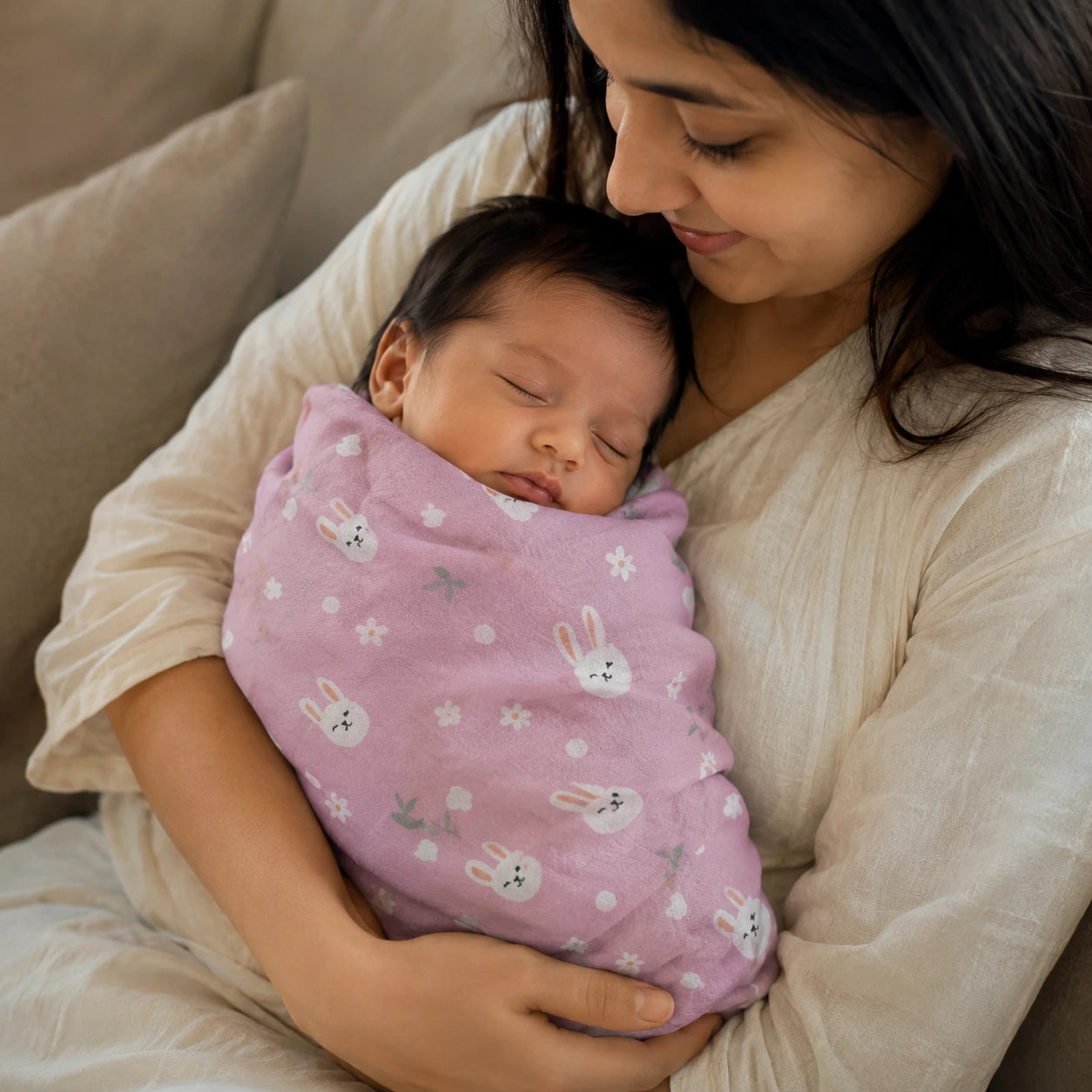 Muslin Swaddle - Bunny Print