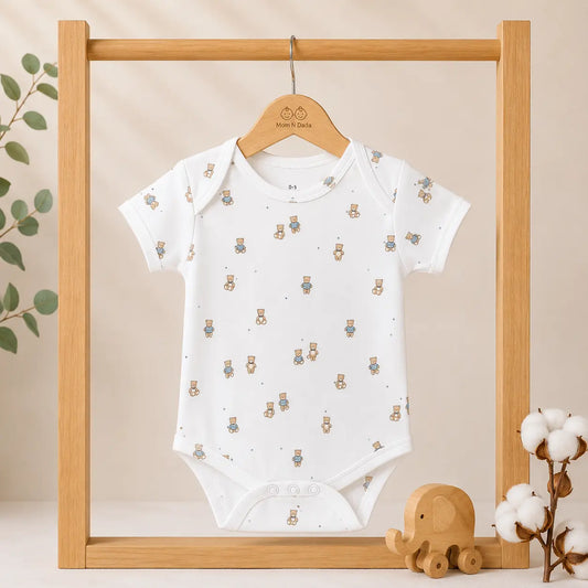 Soft Cotton Onesies 0-3 Month - Teddy