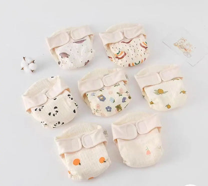 Premium Muslin 12 Layer Velcro Nappy – Pack of 5
