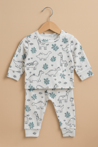 Winter Warm Full Sleeve Co - ord Sets - Whale Print - momndada