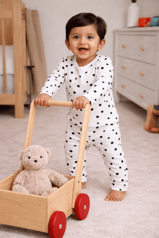 Winter Warm Full Sleeve Co - ordset - Black Print - momndada