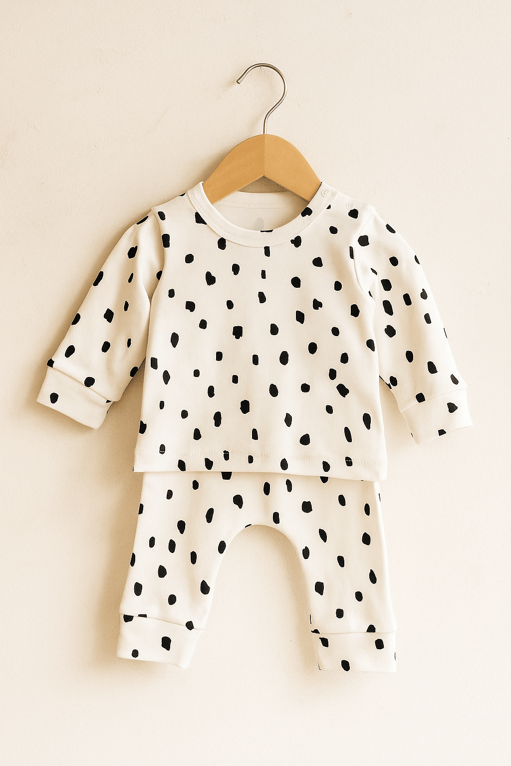 Winter Warm Full Sleeve Co - ordset - Black Print - momndada
