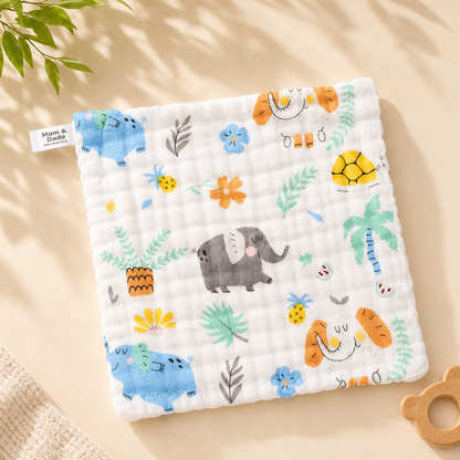 Muslin Crinkled Wipes (25×25 cm) - Pack of 2 (Assorted)