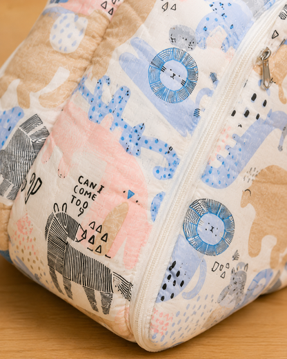 Baby Sleeping Bag & Carry Nest | Zoo print